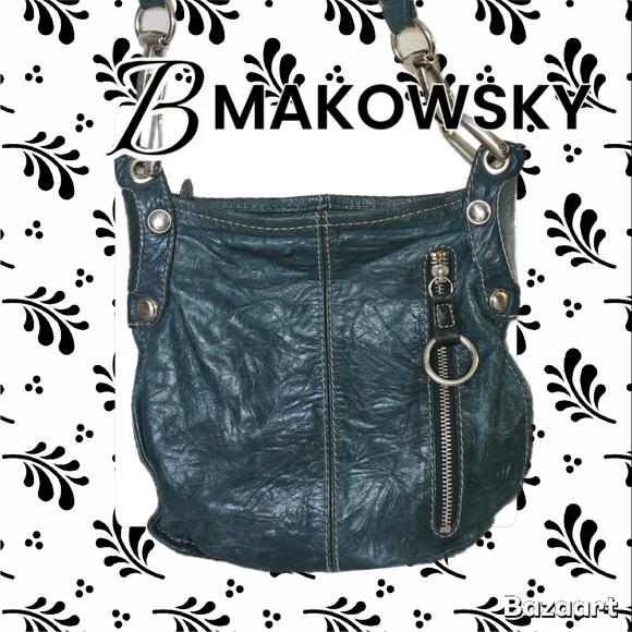 b. makowsky Handbags - B. Makowsky Forest Green Leather Crossbody Women's Bag